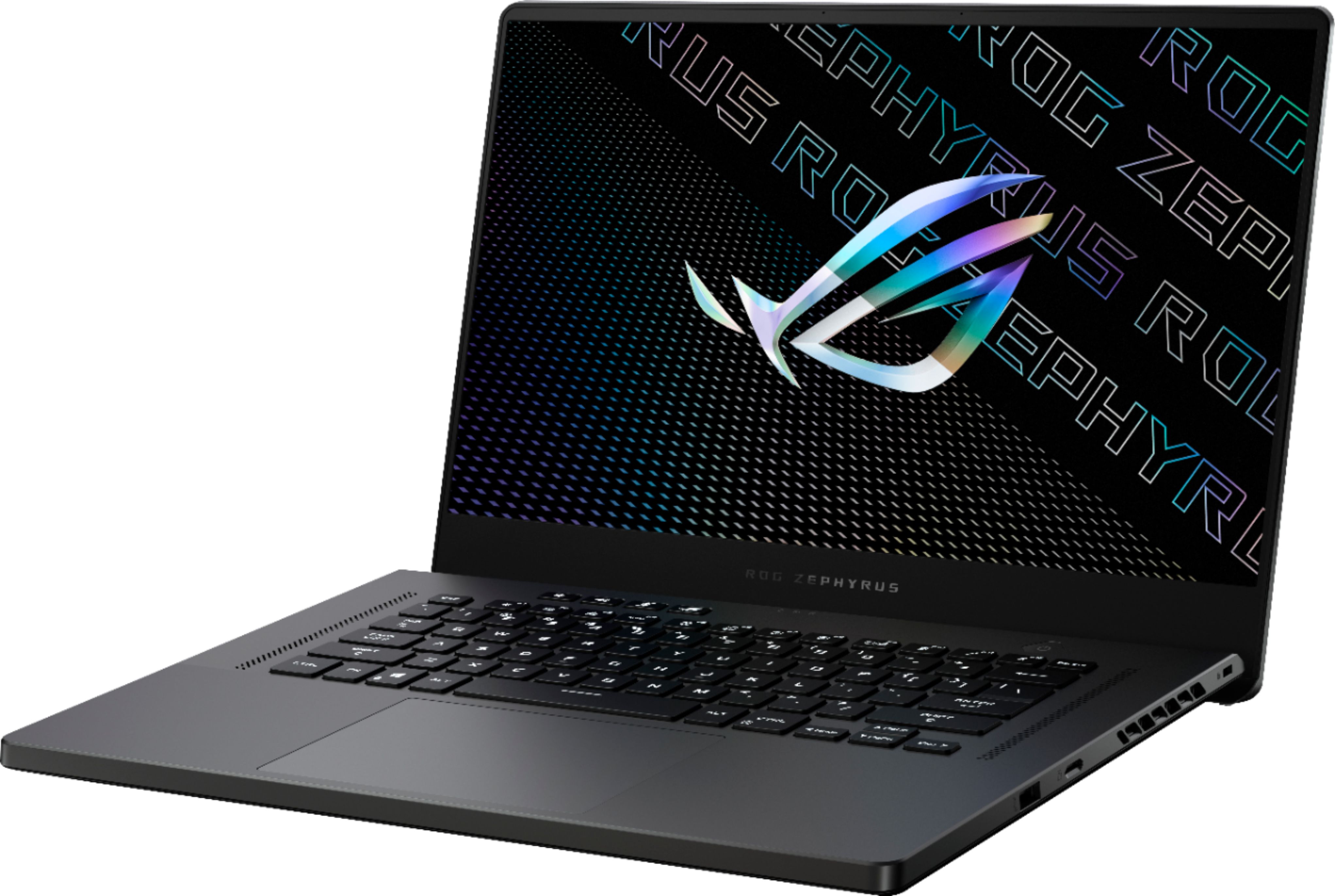 Angle View: ASUS - ROG Zephyrus 15.6" QHD Gaming Laptop - AMD Ryzen 9 - 16GB Memory - NVIDIA GeForce RTX 3070 - 1TB SSD - Eclipse Gray