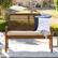 Alt View 11. Walker Edison - Patio Outdoor Cypress Acacia Wood Garden Bench - Dark Brown.