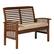 Left. Walker Edison - Patio Outdoor Cypress Acacia Wood Garden Bench - Dark Brown.