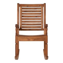 Walker Edison - Cypress Deep Seated Rocking Chair - Brown - Front_Zoom