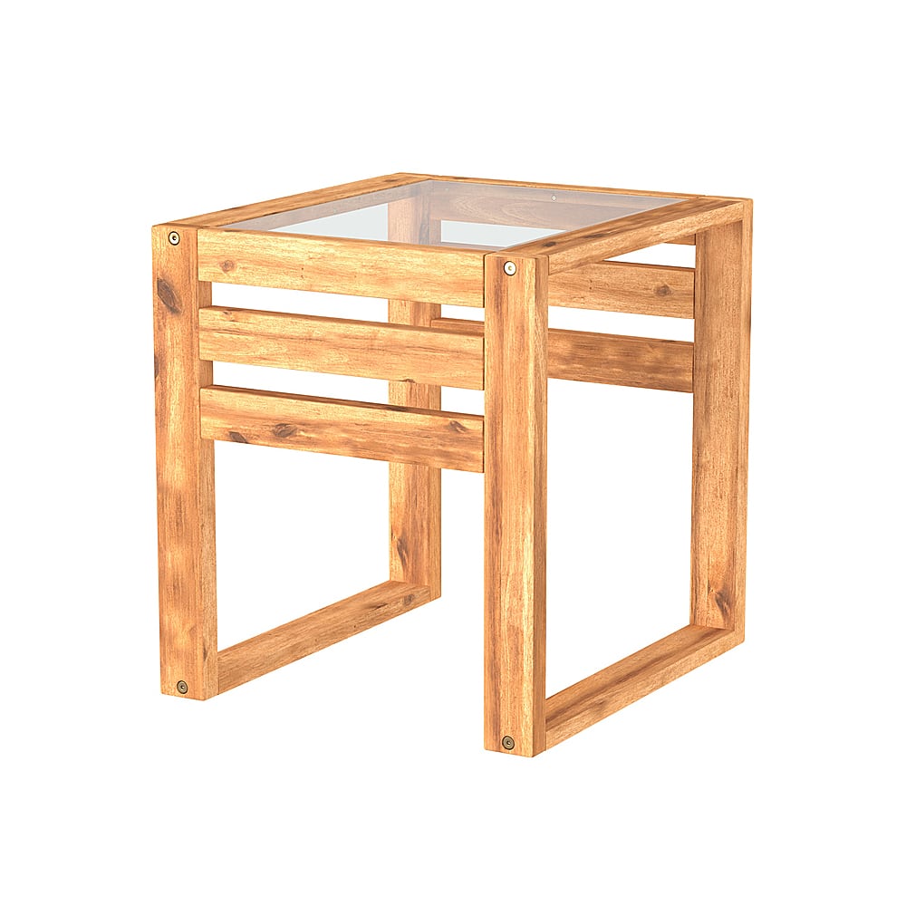 Angle View: Walker Edison - Canyon Acacia Wood Outdoor Side Table - Brown