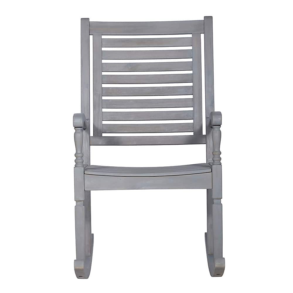 Angle View: Walker Edison - Cypress Deep Seated Rocking Chair - Grey Wash