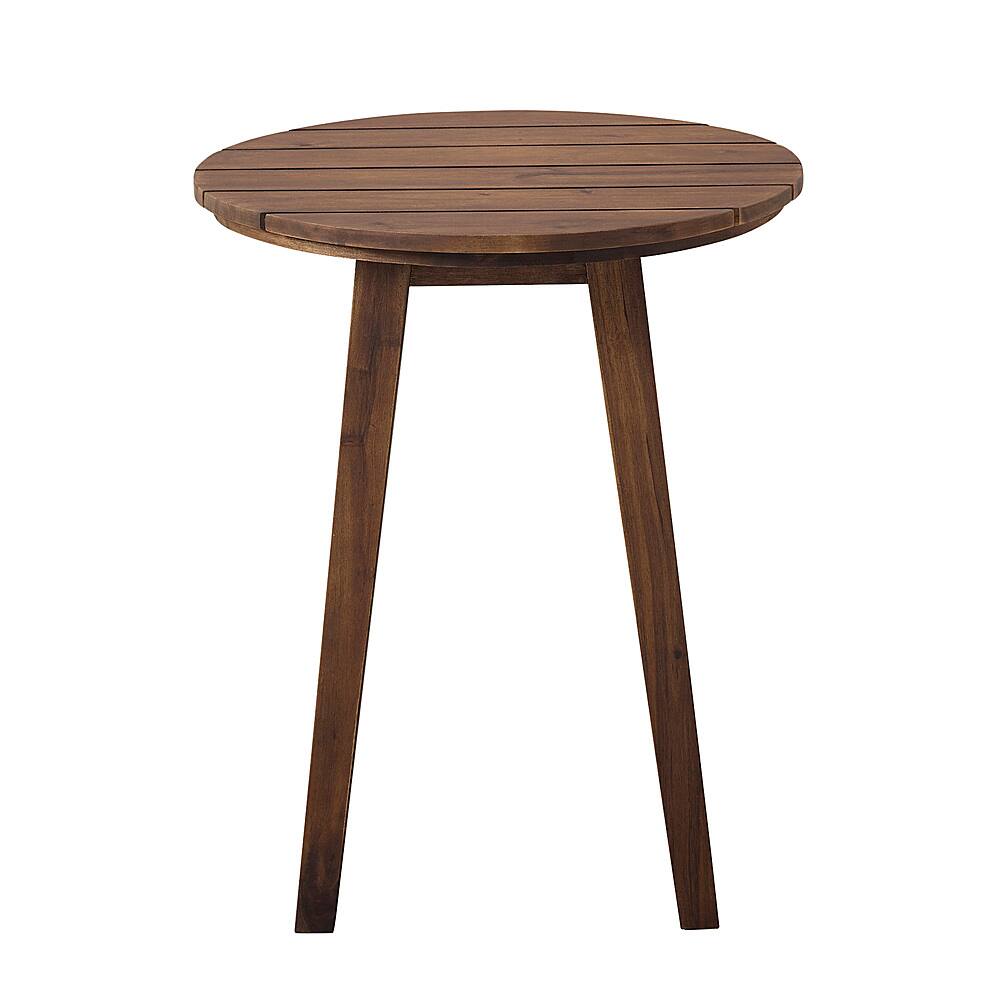 Angle View: Walker Edison - Camden Acacia Wood Outdoor Side Table - Dark Brown