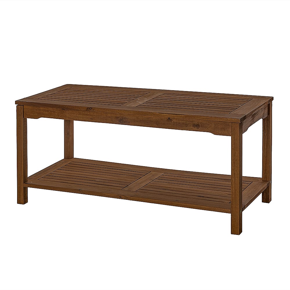 Angle View: Walker Edison - Cypress Acacia Wood Outdoor Coffee Table - Dark Brown