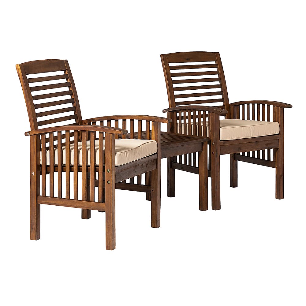 Angle View: Walker Edison - 3-Piece Cypress Chat Set - Dark Brown