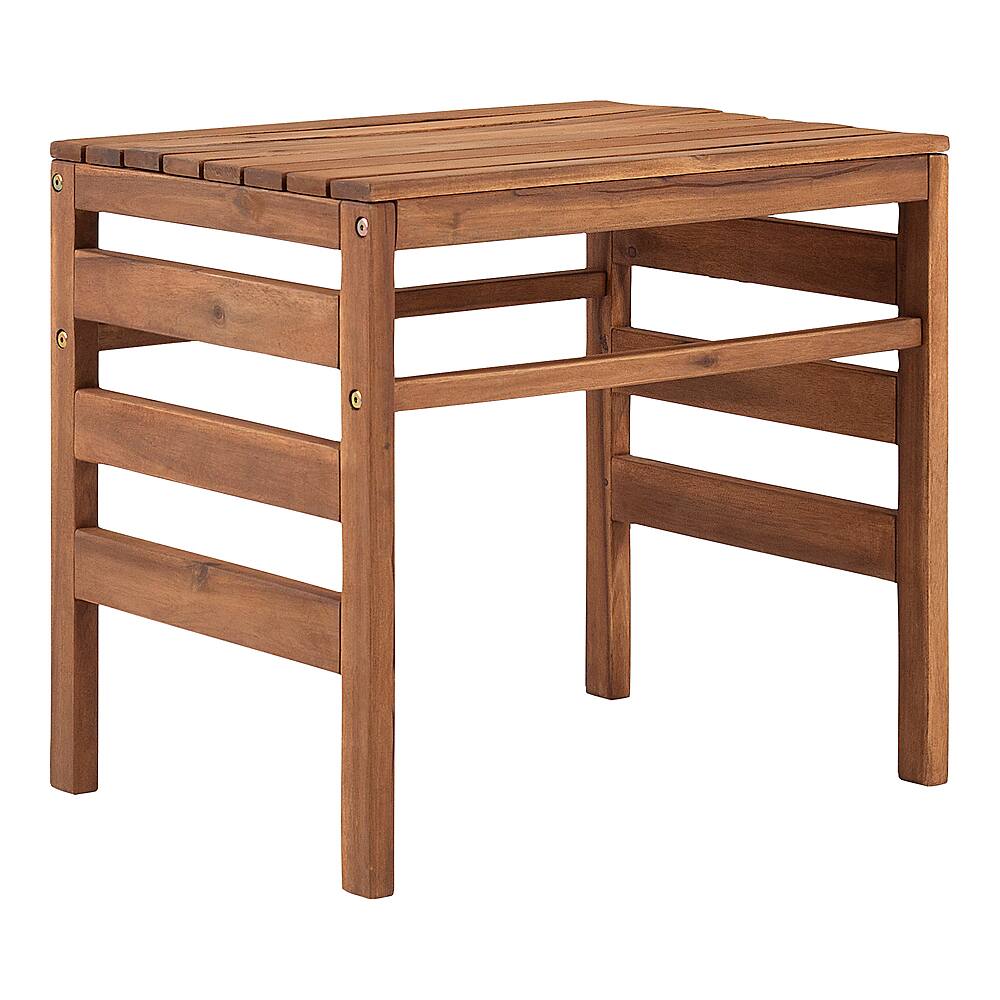 Angle View: Walker Edison - Harbor Acacia Wood Outdoor Side Table - Brown