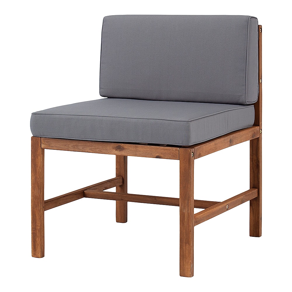 Angle View: Walker Edison - Harbor Acacia Wood Patio Chair - Brown