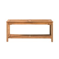 Walker Edison - Cypress Acacia Wood Outdoor Coffee Table - Brown - Front_Zoom