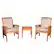 Front. Walker Edison - 3-Piece Cypress Acacia Wood Patio Chat Set - Brown.