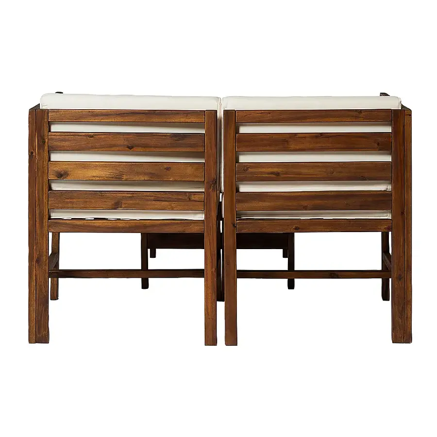 Alt View 22. Walker Edison - Harbor 3-Piece Acacia Wood Patio Sectional - Dark Brown.