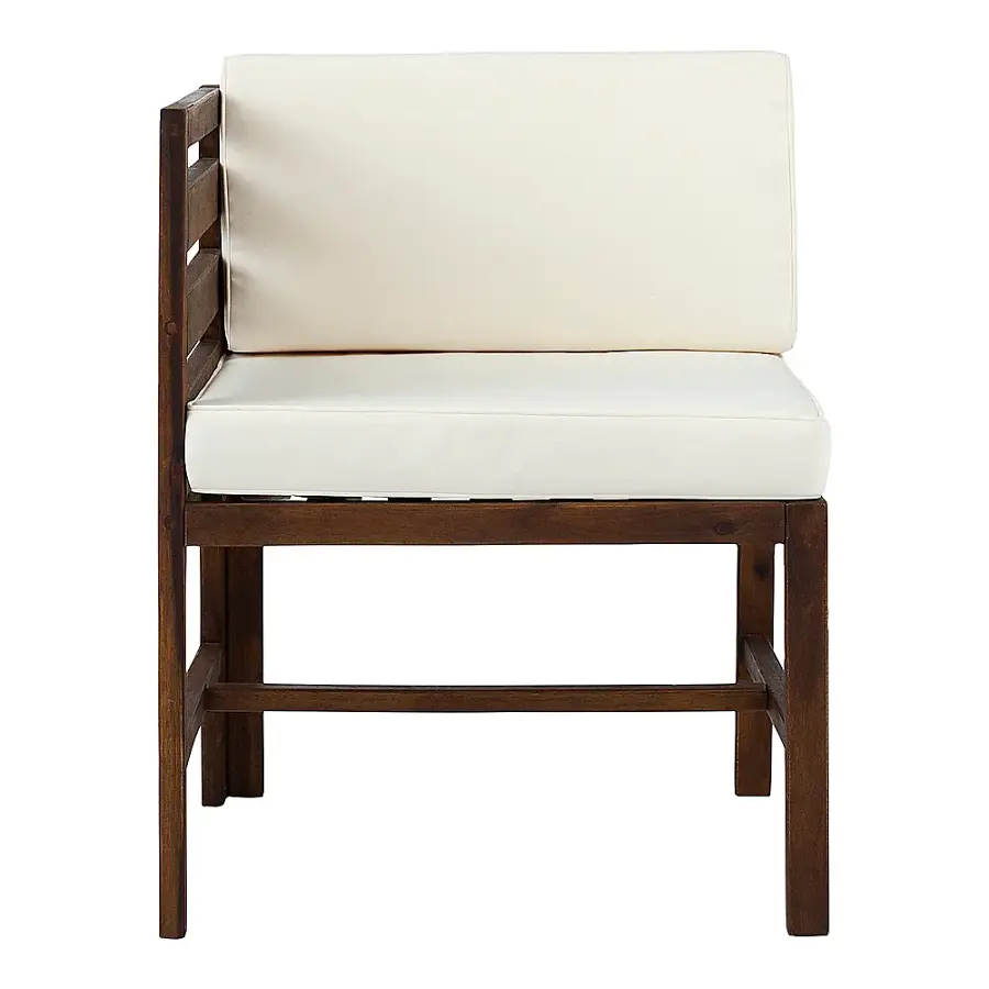 Alt View 32. Walker Edison - Harbor 3-Piece Acacia Wood Patio Sectional - Dark Brown.