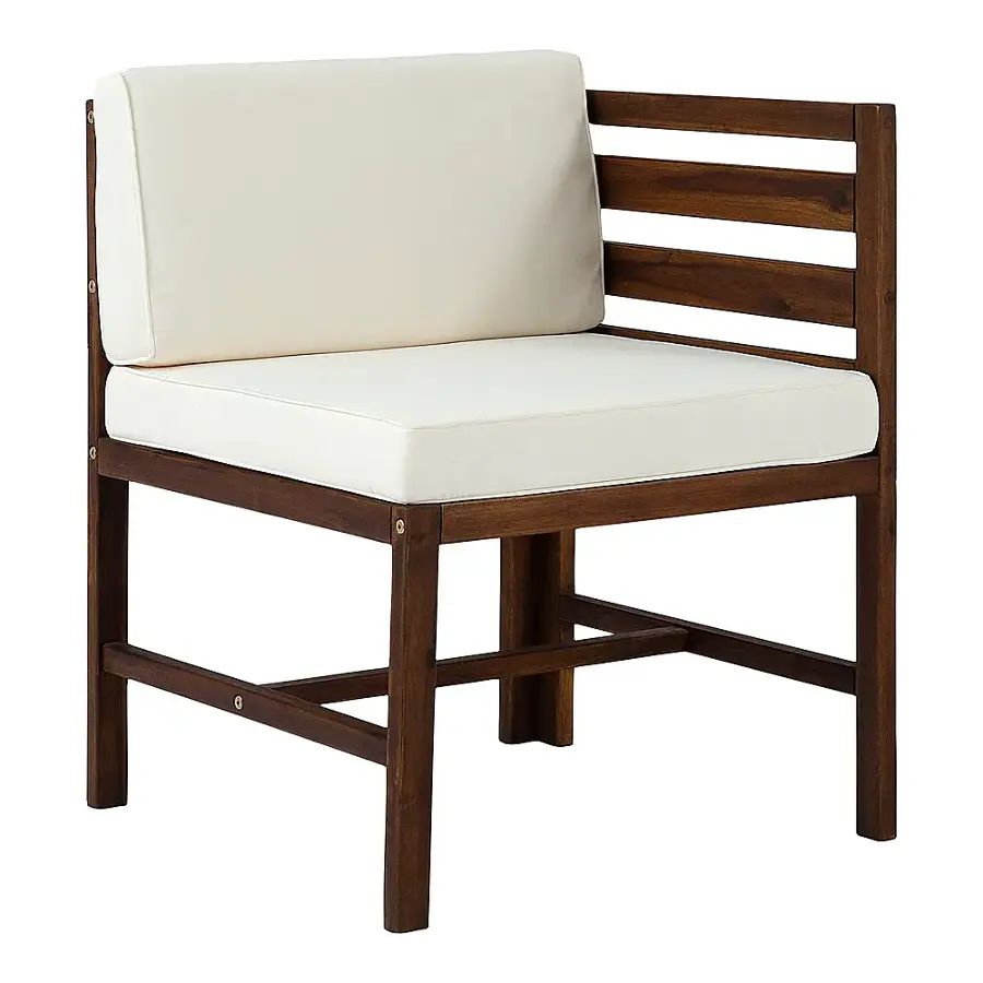 Alt View 33. Walker Edison - Harbor 3-Piece Acacia Wood Patio Sectional - Dark Brown.
