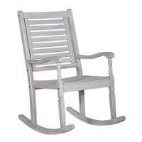Walker Edison - Cypress Deep Seated Rocking Chair - White Wash - Front_Zoom