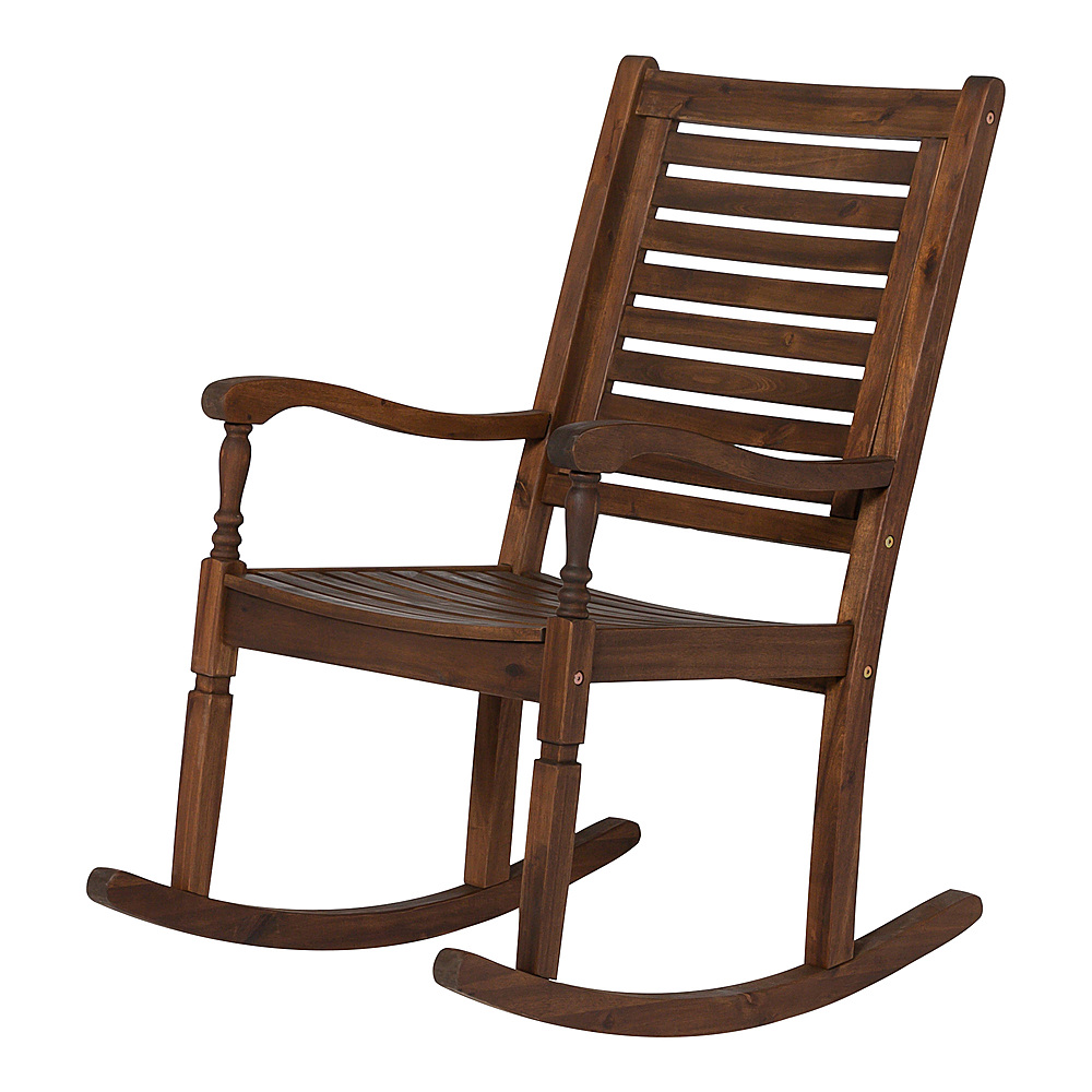 Walker Edison Cypress Deep Seated Rocking Chair Dark Brown BBWRCDB