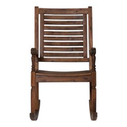 Walker Edison - Cypress Deep Seated Rocking Chair - Dark Brown - Front_Zoom