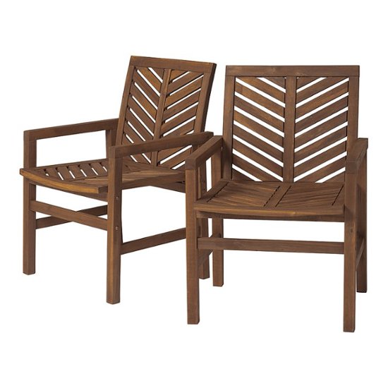 Walker Edison Windsor Acacia Wood Patio Chairs Set Of 2 Dark Brown C2vindb Best - Acacia Wood Patio Chairs