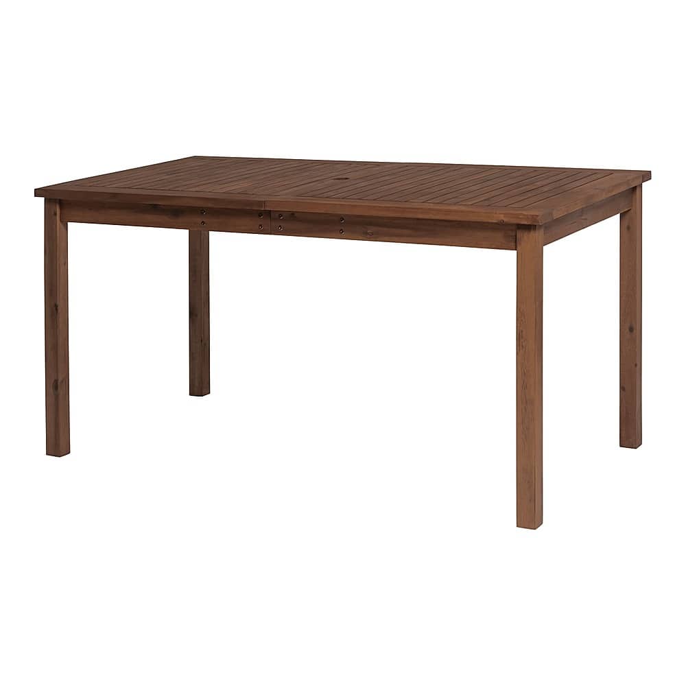 Angle. Walker Edison - Everest Acacia Wood Outdoor Dining Table - Dark Brown.