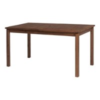 Walker Edison - Everest Acacia Wood Outdoor Dining Table - Dark Brown - Angle_Zoom