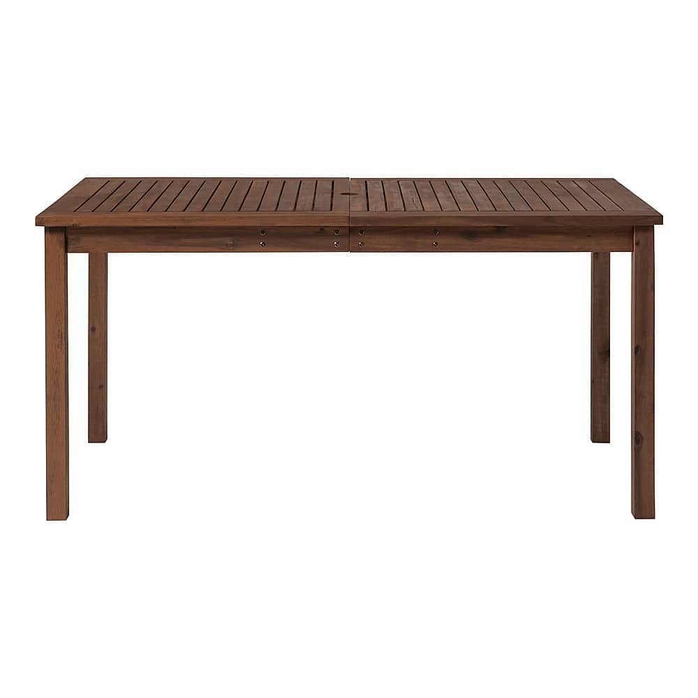 Left. Walker Edison - Everest Acacia Wood Outdoor Dining Table - Dark Brown.