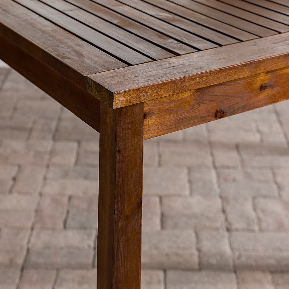 Alt View 18. Walker Edison - Everest Acacia Wood Outdoor Dining Table - Dark Brown.