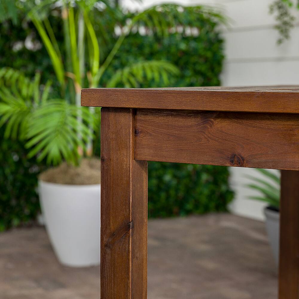 Alt View 19. Walker Edison - Everest Acacia Wood Outdoor Dining Table - Dark Brown.