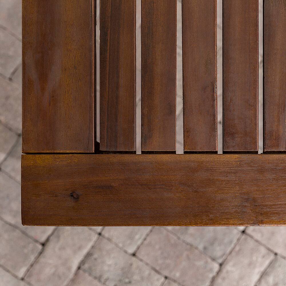 Alt View 20. Walker Edison - Everest Acacia Wood Outdoor Dining Table - Dark Brown.