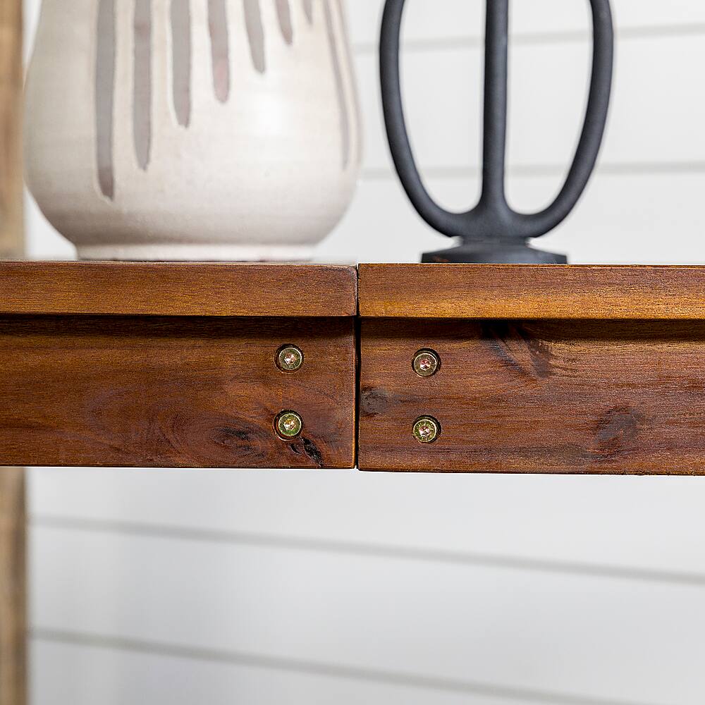 Alt View 22. Walker Edison - Everest Acacia Wood Outdoor Dining Table - Dark Brown.