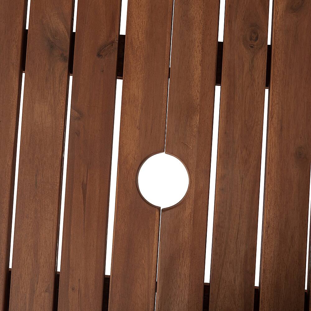 Alt View 31. Walker Edison - Everest Acacia Wood Outdoor Dining Table - Dark Brown.