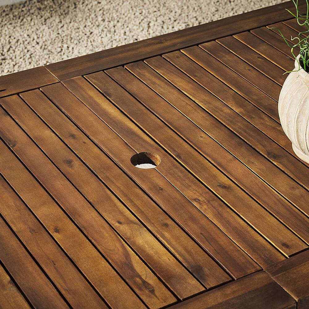 Alt View 37. Walker Edison - Everest Acacia Wood Outdoor Dining Table - Dark Brown.