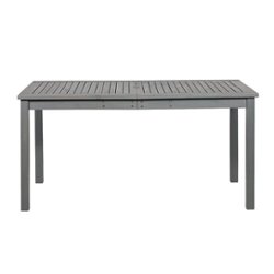 Walker Edison - Everest Acacia Wood Outdoor Dining Table - Gray Wash - Front_Zoom
