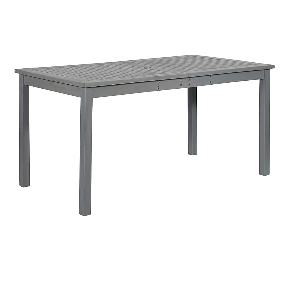 Left View: Walker Edison - Everest Acacia Wood Outdoor Dining Table - Gray Wash