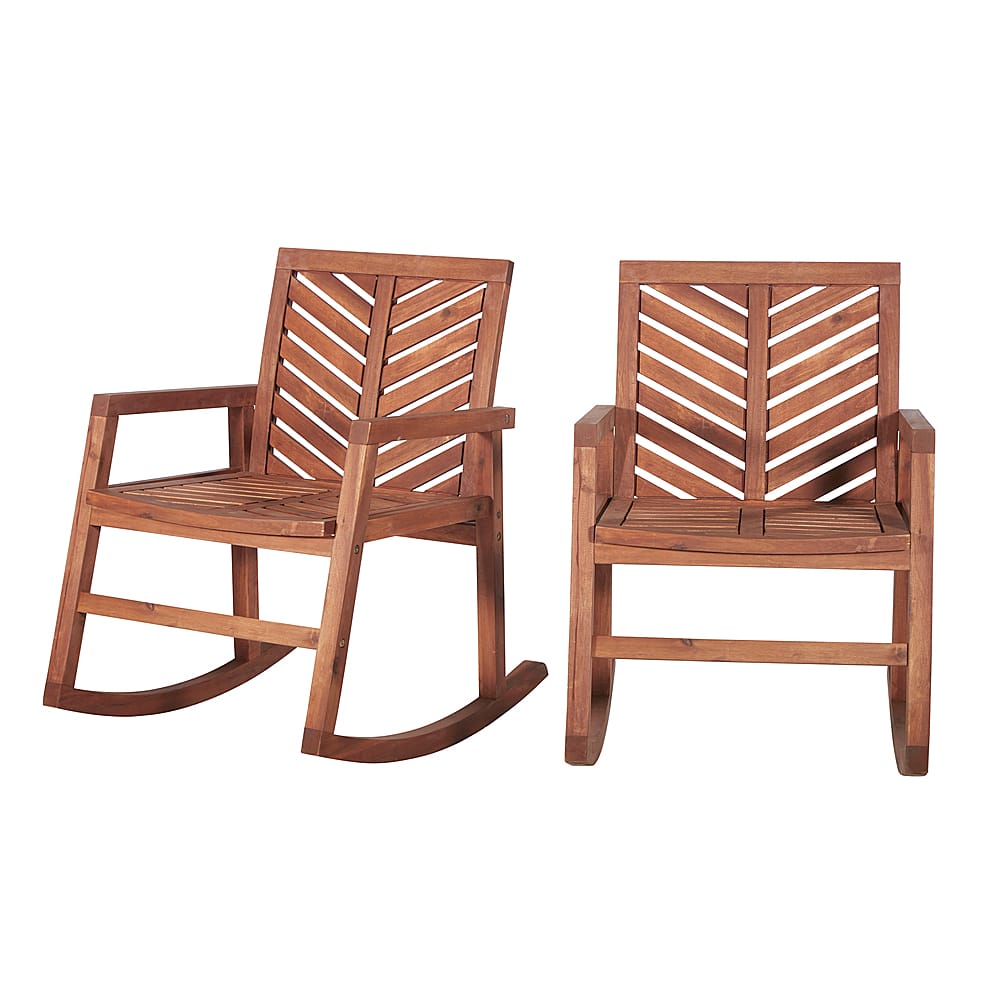 Angle View: Walker Edison - Windsor Rocking Chair - Brown