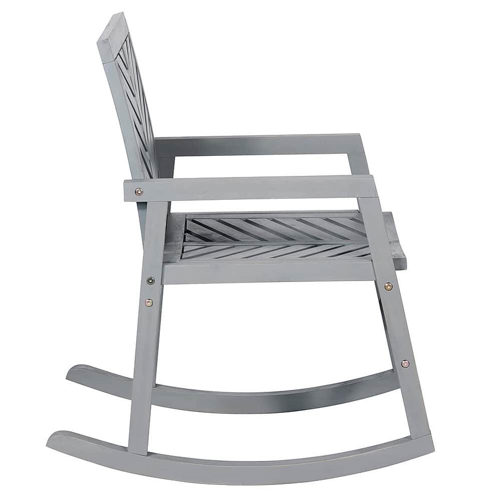 Left View: Yardbird® - Eden Outdoor Swivel Rocking Chair - Silver