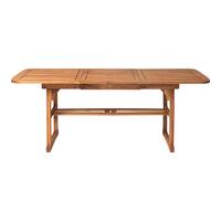 Walker Edison - Cypress Acacia Wood Outdoor Dining Table - Brown - Front_Zoom
