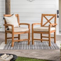 Walker Edison - Hunter Acacia Wood Patio Chairs, Set of 2 - Brown - Alt_View_Zoom_11