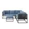 Walker Edison - Modern Rockland 6-Piece Patio Sectional-Front_Standard