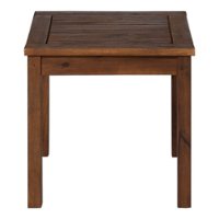Walker Edison - Everest Acacia Wood Outdoor Side Table - Dark Brown - Front_Zoom