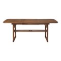 Front. Walker Edison - Cypress Acacia Wood Outdoor Dining Table - Dark Brown.