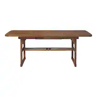 Walker Edison - Cypress Acacia Wood Outdoor Dining Table - Dark Brown - Front_Zoom