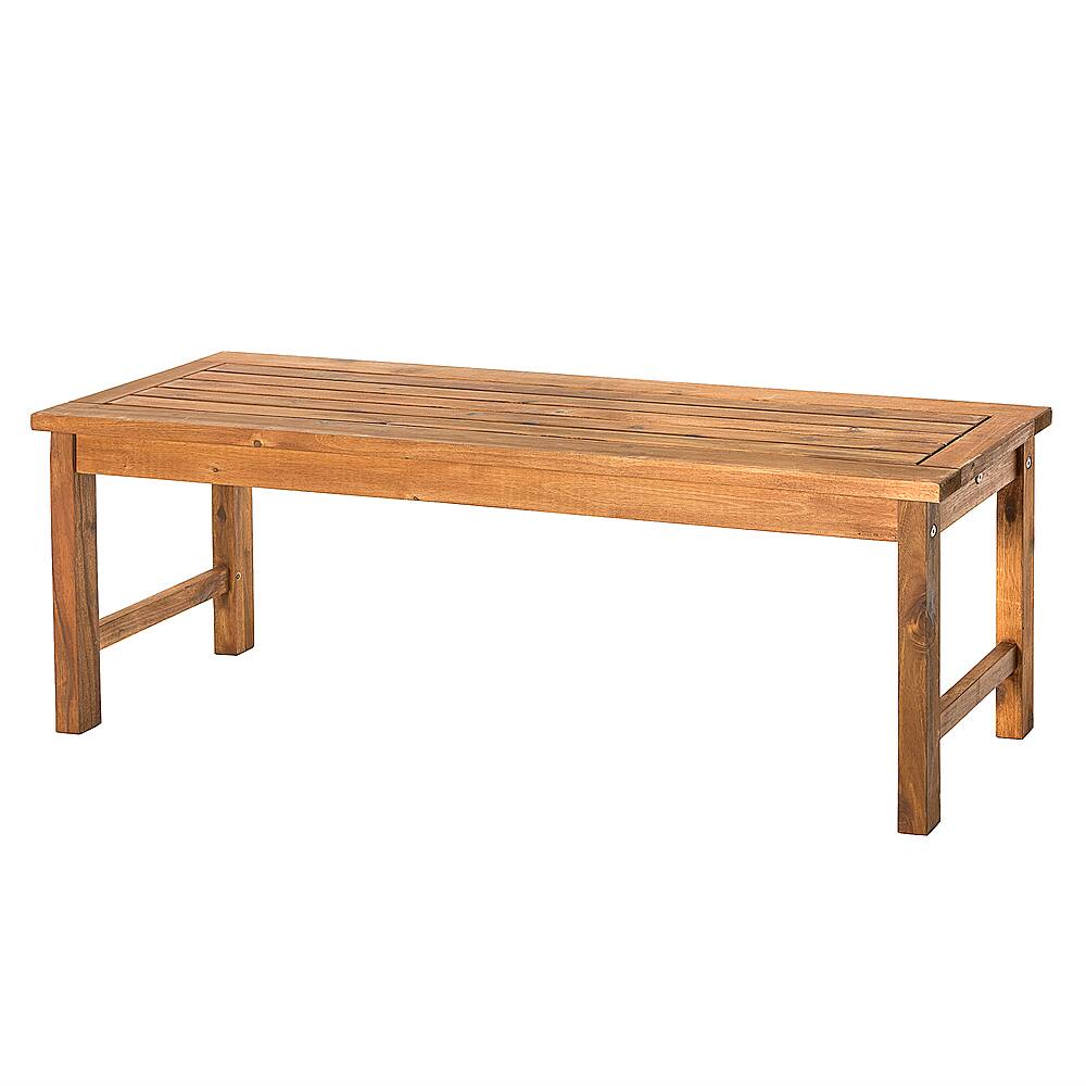 Angle View: Walker Edison - Patio Outdoor Cypress Acacia Wood Dining Bench - Brown