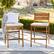 Alt View 12. Walker Edison - Acacia Wood Outdoor Patio Stools, Set of 2 - Brown.