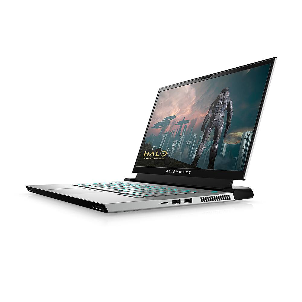 Left View: Alienware - m15 R3 15.6" FHD 300Hz Gaming Laptop - Intel Core i7 - 16GB Memory - 1TB Solid State Drive - Lunar Light