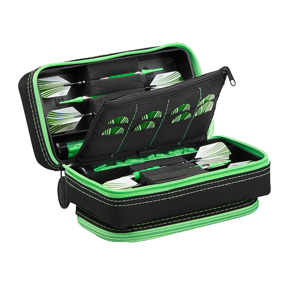 Casemaster Plazma Pro Dart Case Black with Phone Pocket - Black/Green