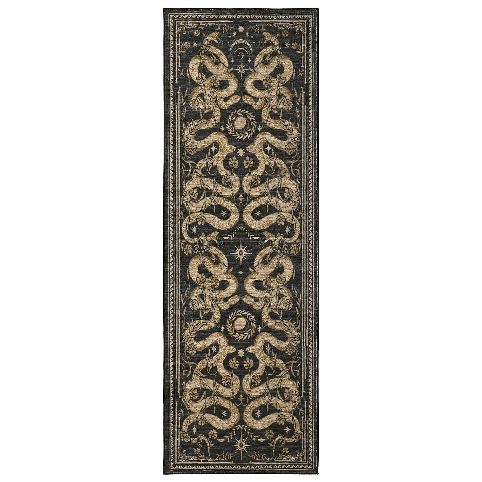 Front. GAOMON - Pastoral Area Rug Machine Washable Non Slip Non Shedding Stain Resistant Floor Cover for Living Room Laundry - Dark Grey.