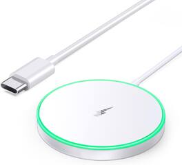 Core Tech - Magnetic Wireless Charger, 15W MagSafe-Compatible Fast Charging Pad for iPhone 17/16/15/14/13/12 Series & AirPods 2/3/Pr