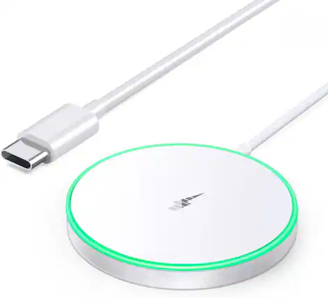 Front. Core Tech - Magnetic Wireless Charger, 15W MagSafe-Compatible Fast Charging Pad for iPhone 17/16/15/14/13/12 Series & AirPods 2/3/Pr.