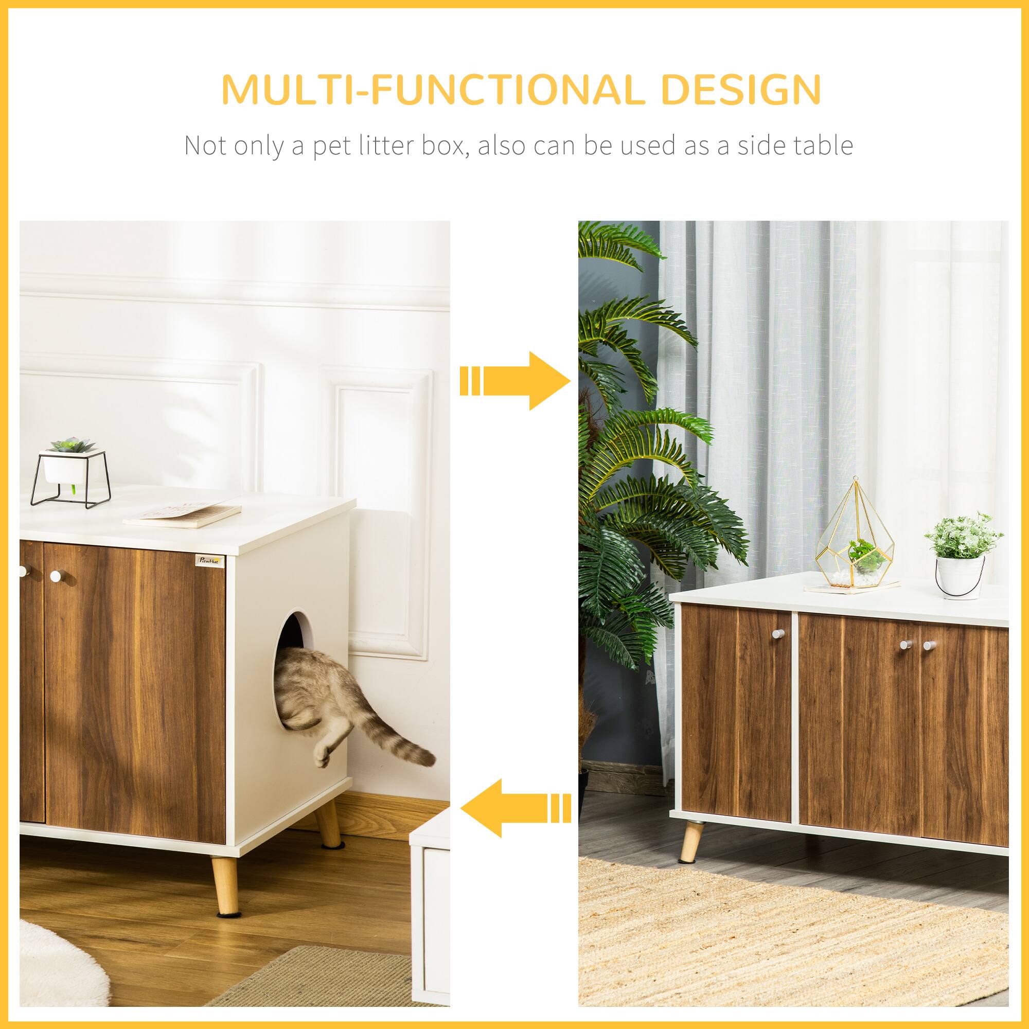 MULTI-FUNCTIONAL DESIGN  
Not only a pet litter box, also can be used as a side table