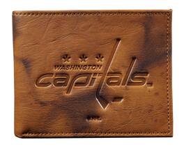 Rico Industries - Washington Capitals - Distressed Look - Embossed Leather Billfold Wallet - Multi