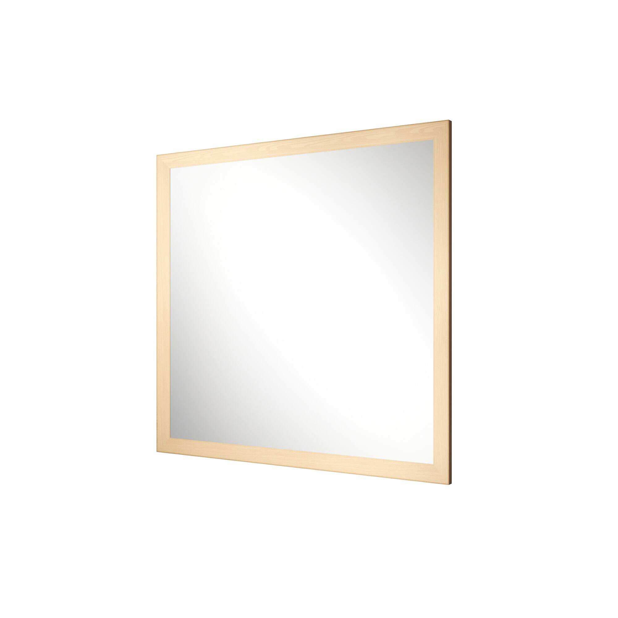 Alt View 1. Boyel Living - 38 in W x 40 in L Dark Wood Grain Rectangular Slanted Edge Aluminum Framed Wall Bathroom Vanity Mirror.