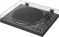 Front. Sony - PS-LX3BT Full Auto Playback Turntable with Bluetooth® Connectivity - Black.
